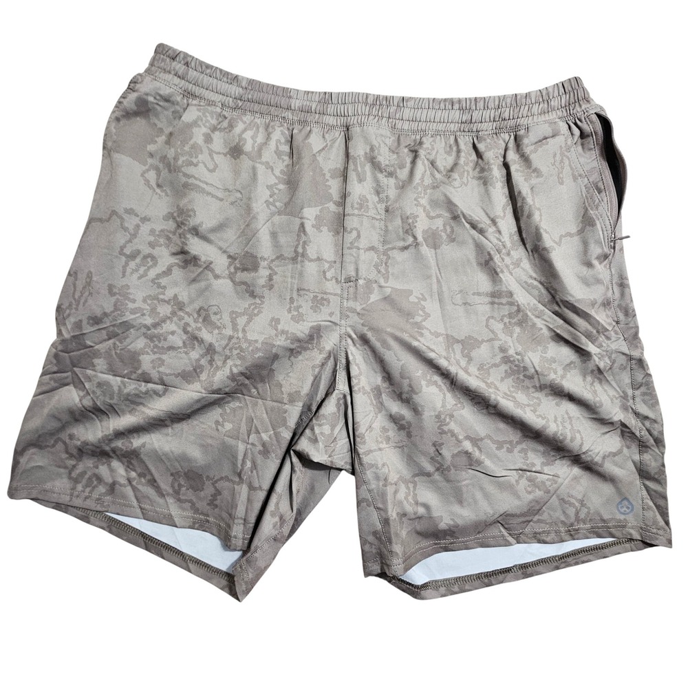 Tasc Performance Shorts Mens XXL Gray Camo Athletic TM 608 Bamboo Cotton